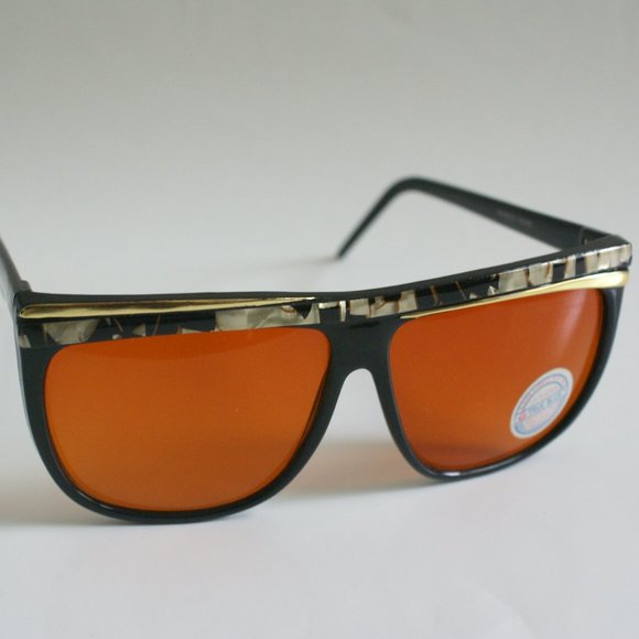 NWT True Vintage Lady's Retro Fashion 80s style laminate top sunglasses - Picture 1 of 2